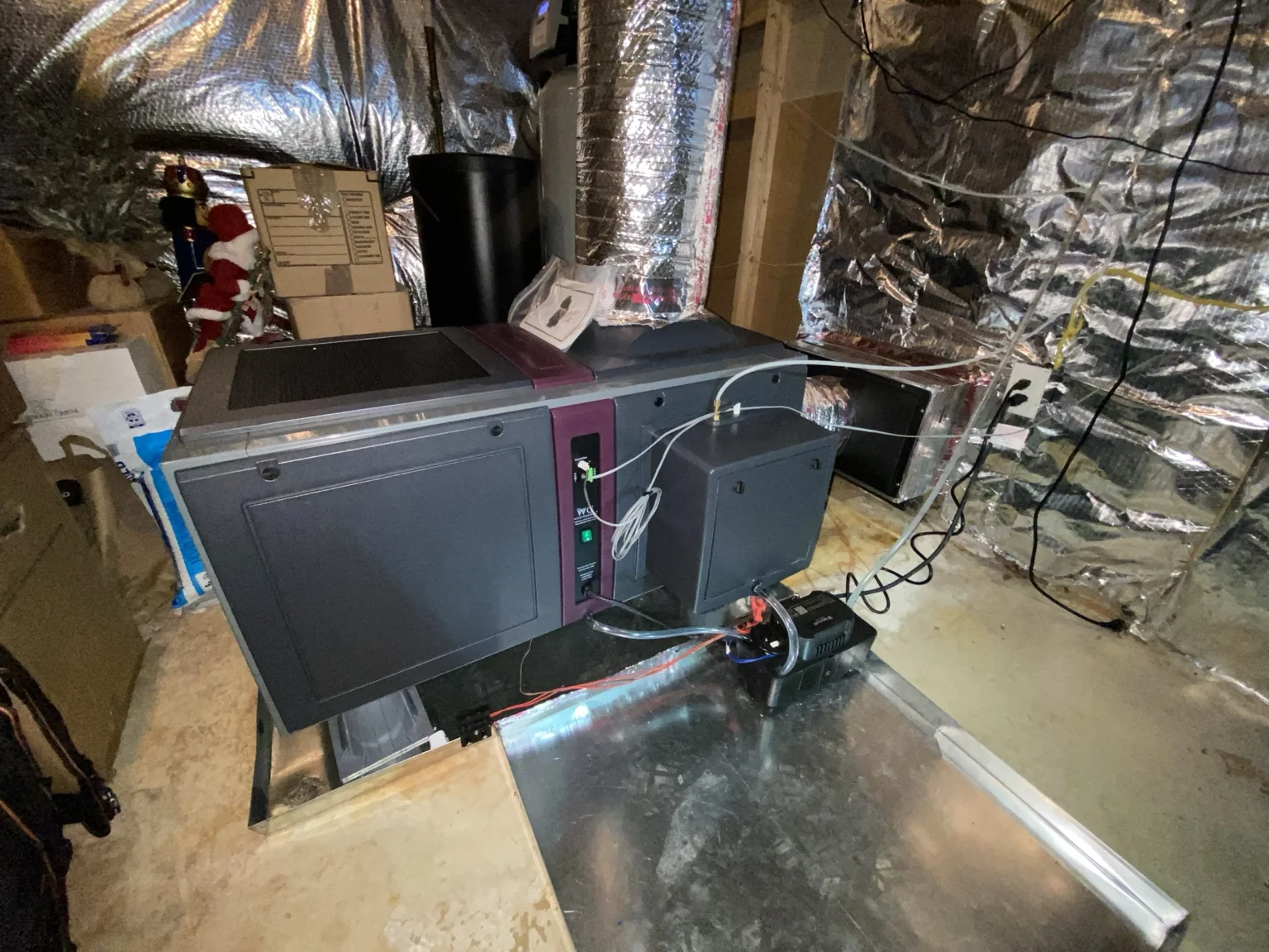 Wine Guardian D050 ducted wine cellar cooling equipment being installed by MDS Mechanical in McLean, Virginia